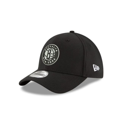 Black Brooklyn Nets Hat - New Era NBA Team Classic 39THIRTY Stretch Fit Caps USA6348215